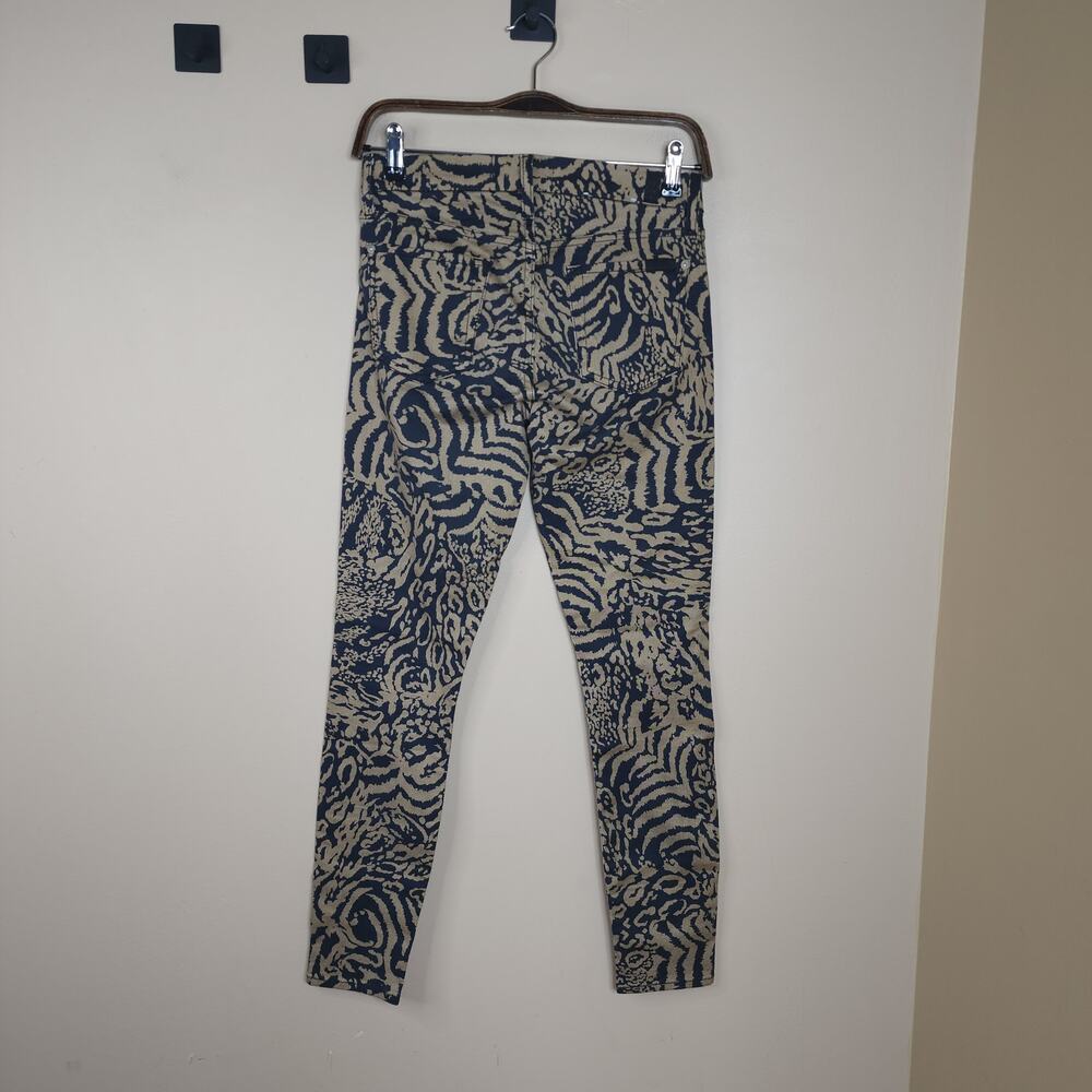 7 for All Mankind The Ankle Skinny Jeans in Royal Leopard Size 26 - Picture 7 of 11